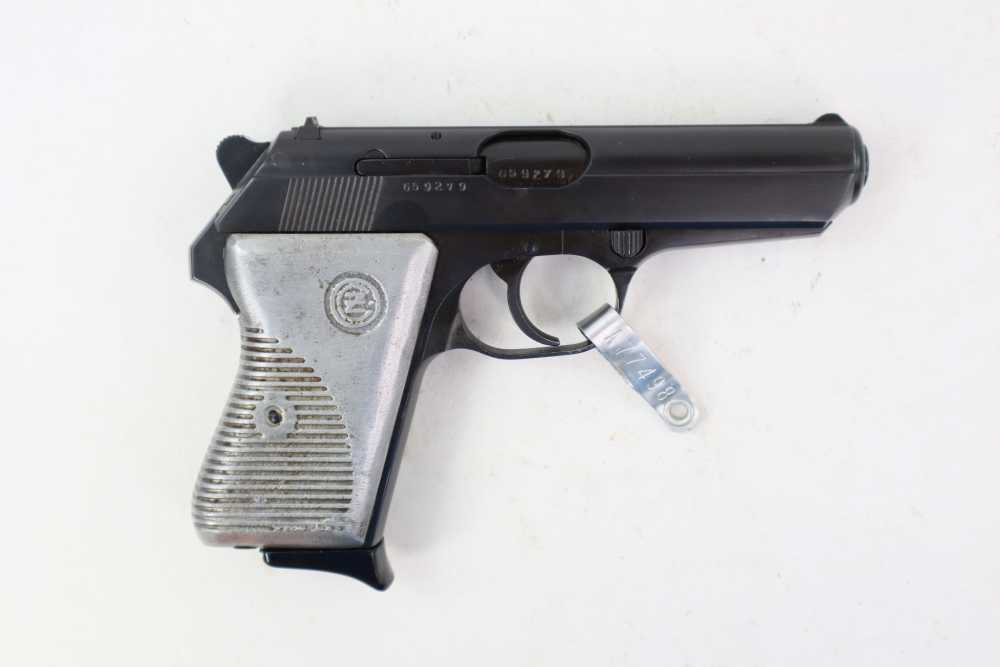 Rare Nice CZ VZ50 7.65 32 ACP Semi Auto Pistol Police Marked W/ Cast Grips -img-9
