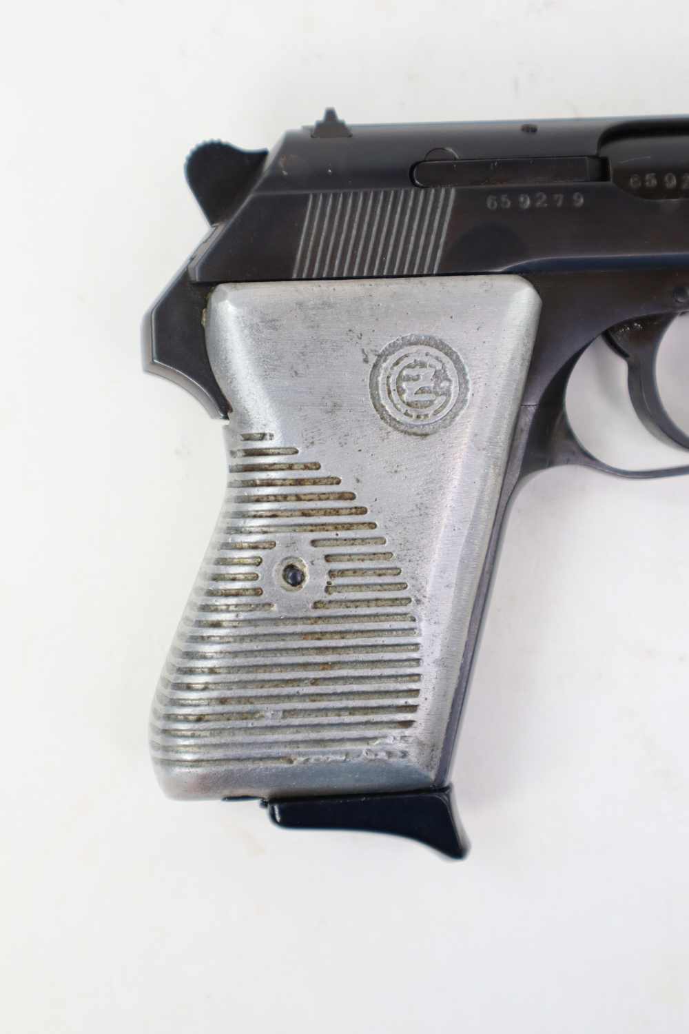 Rare Nice CZ VZ50 7.65 32 ACP Semi Auto Pistol Police Marked W/ Cast Grips -img-10