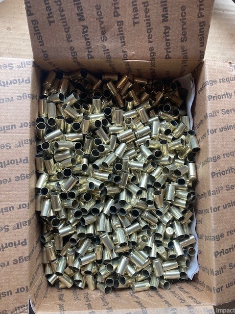 1000+ Pieces 9mm Range brass, cleaned/polished, boxer primer-img-0