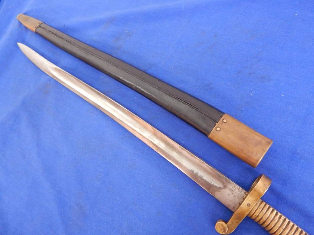 Civil War Plymouth Bayonet with Scabbard-img-7