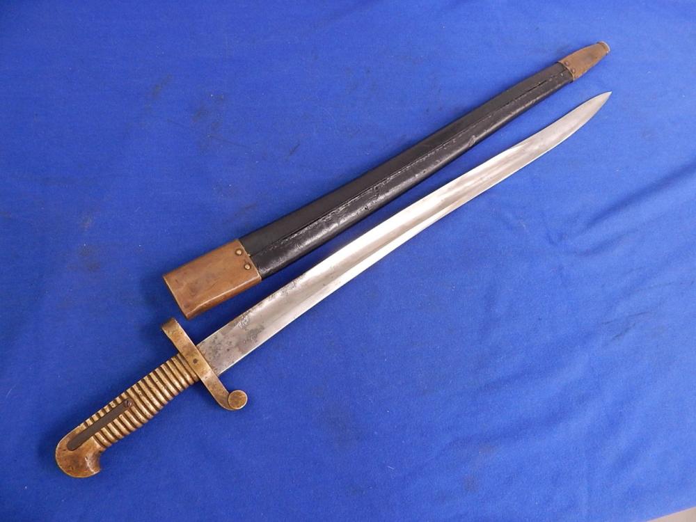 Civil War Plymouth Bayonet with Scabbard-img-0