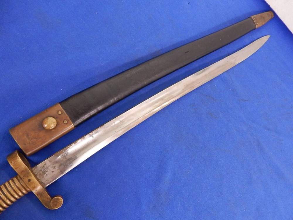 Civil War Plymouth Bayonet with Scabbard-img-3