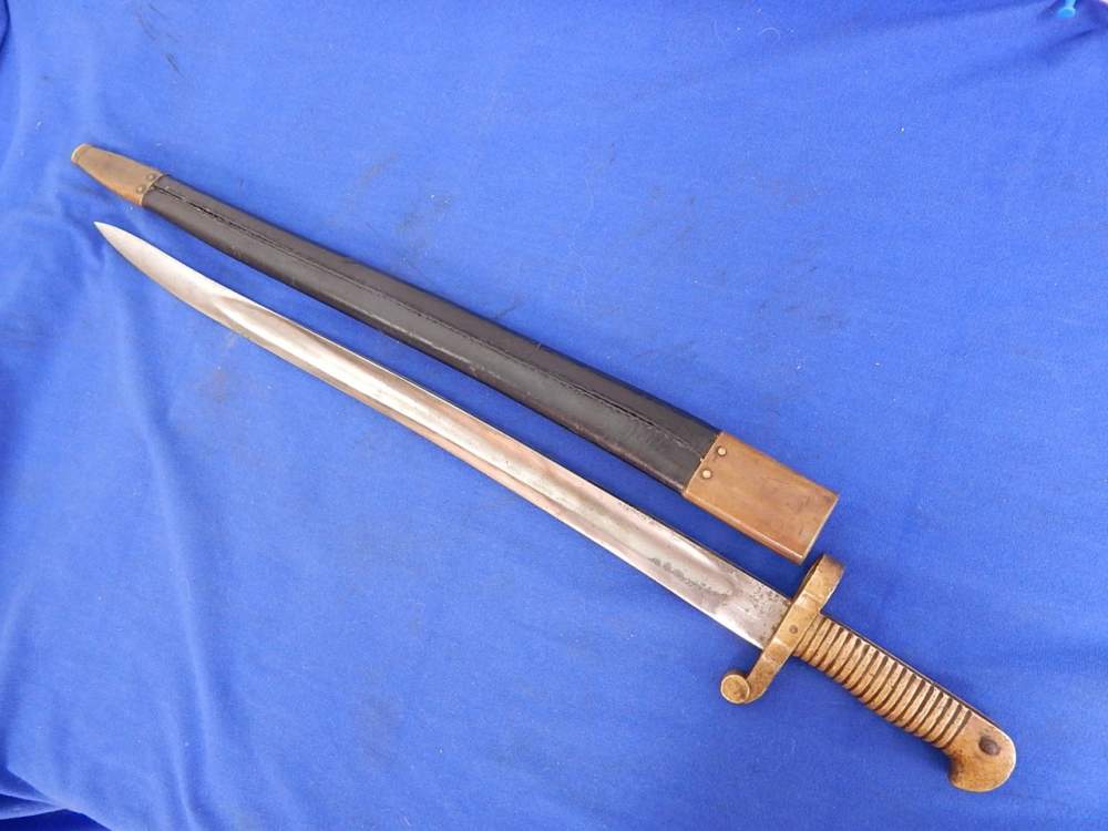 Civil War Plymouth Bayonet with Scabbard-img-10