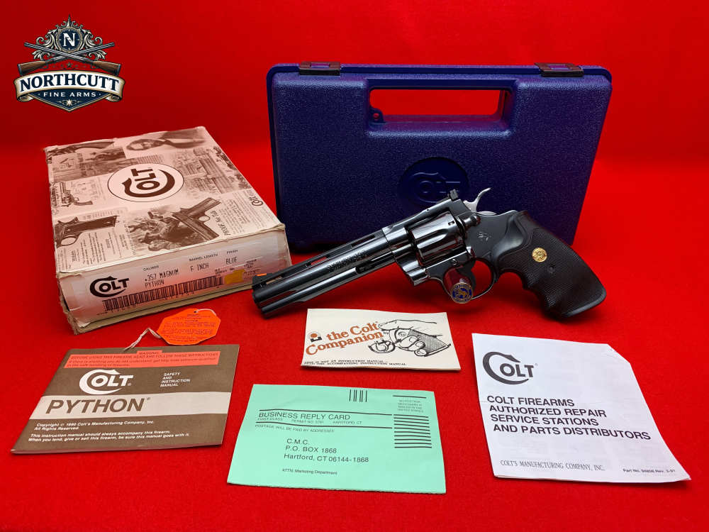 1992 Colt Python .357 6" Royal Blue NIB Excellent Condition Collector Grade-img-0