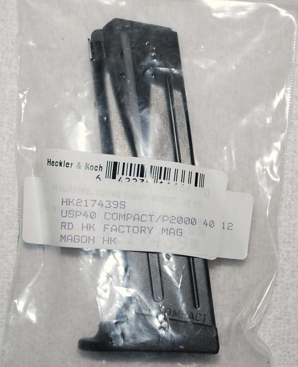 HK USP Compact/P2000 Magazine .40 S&W 12 Rounds Finger Rest Black-img-0