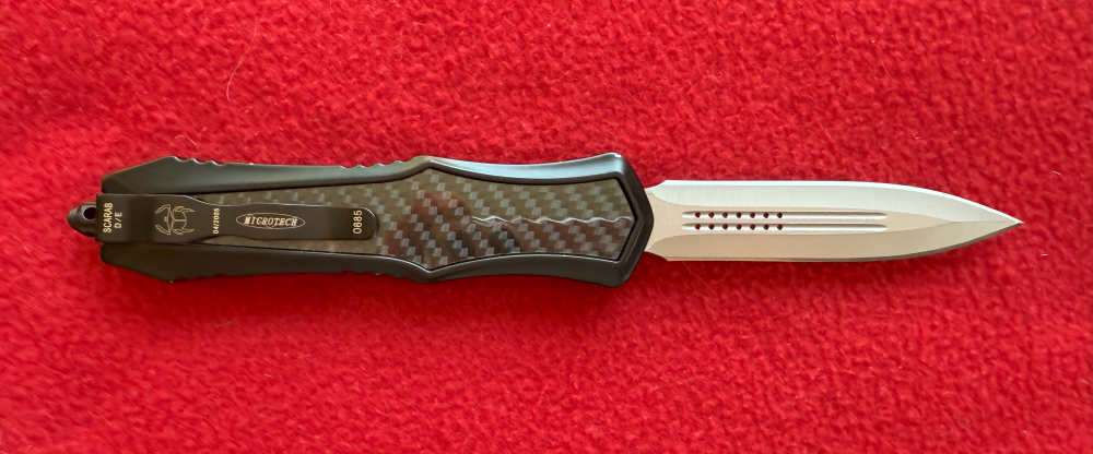 OTF Automatic Knife Scarab  with a 4" Double Edge SS Blade.-img-2