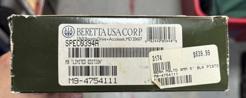 Beretta M9 Limited Edition 1 of 5000 Green box 9mm WOW RARE *USED*-img-12
