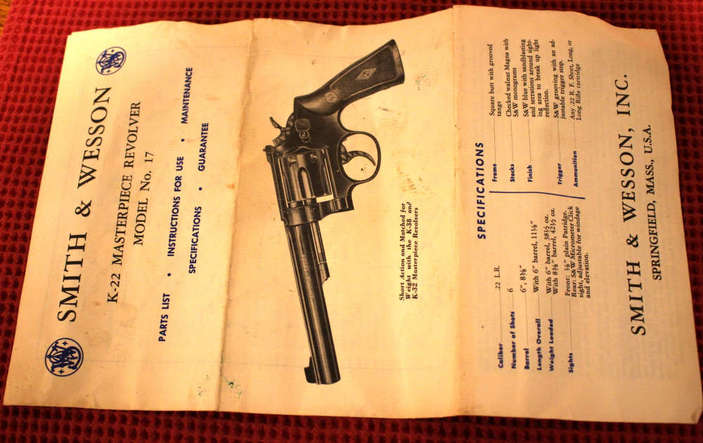 Smith & Wesson 17-2 K-22 Masterpiece 1965 + Manual VERY GOOD-img-23
