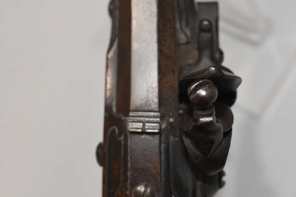 Large Unmarked Germanic ? Flintlock 58 Cal Pistol W Stock Mt READ-img-12