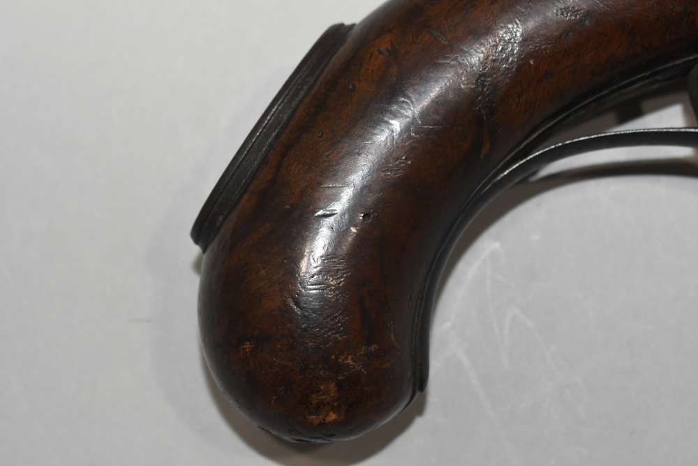 Large Unmarked Germanic ? Flintlock 58 Cal Pistol W Stock Mt READ-img-2