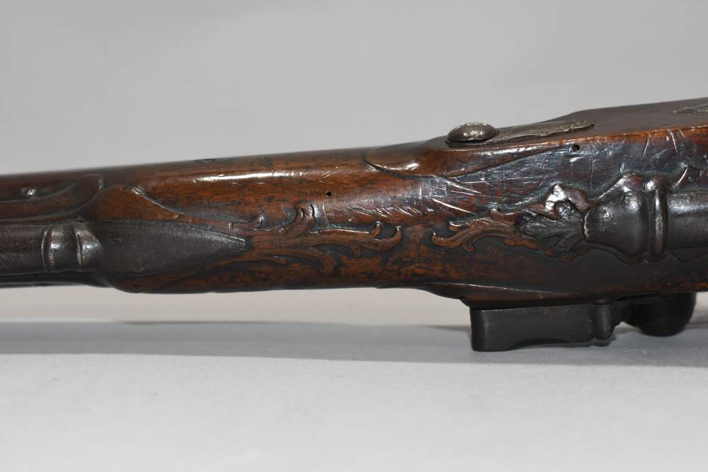 Large Unmarked Germanic ? Flintlock 58 Cal Pistol W Stock Mt READ-img-19