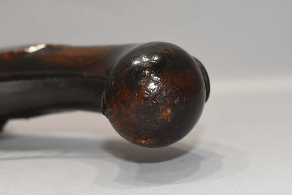 Large Unmarked Germanic ? Flintlock 58 Cal Pistol W Stock Mt READ-img-17