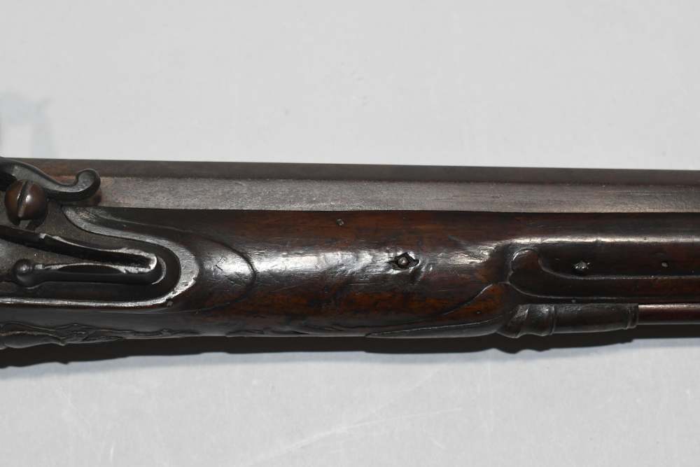 Large Unmarked Germanic ? Flintlock 58 Cal Pistol W Stock Mt READ-img-4