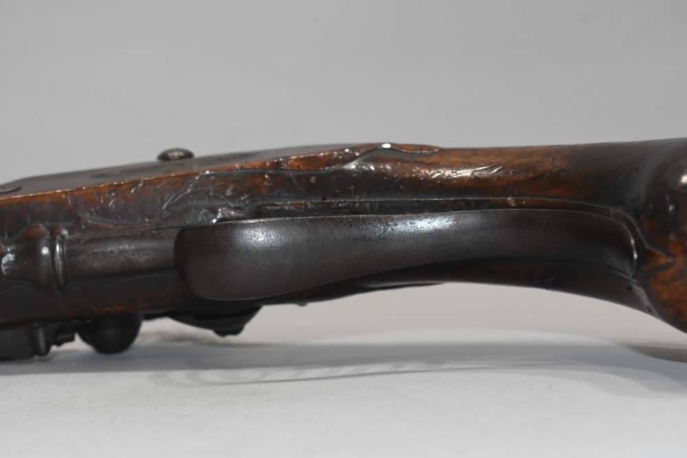 Large Unmarked Germanic ? Flintlock 58 Cal Pistol W Stock Mt READ-img-18