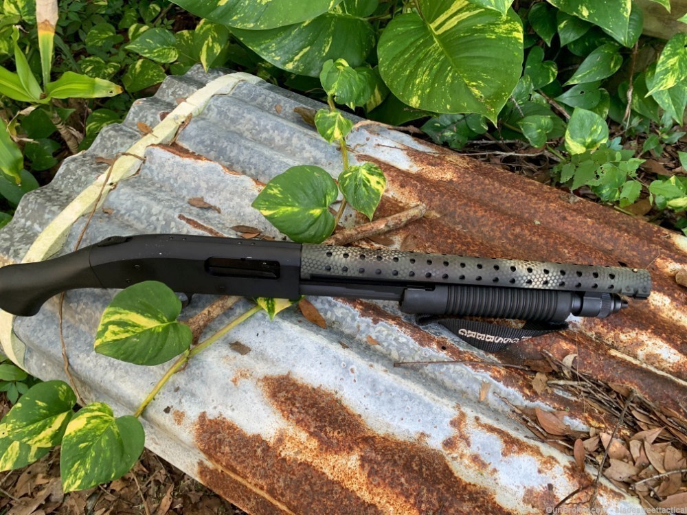 Custom 4-COLOR CAMO MOSSBERG SHOCKWAVE Heat Shield Shotgun ROUGH MODIFIED-img-0