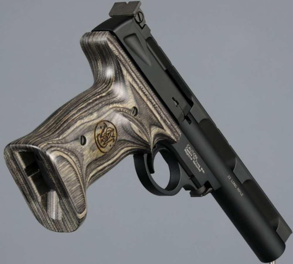 Smith & Wesson Model 22A Pistol matching factory case manual wood grips -img-3