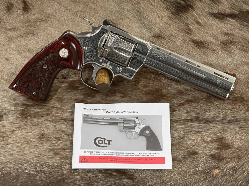ROYAL CHATEAU COLT PYTHON 357 MAG 6" BY ALTEMONT GRADE AAA ENGRAVED-img-25