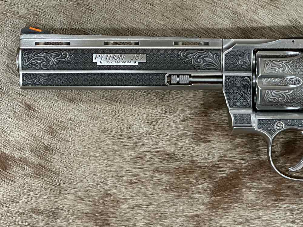 ROYAL CHATEAU COLT PYTHON 357 MAG 6" BY ALTEMONT GRADE AAA ENGRAVED-img-14