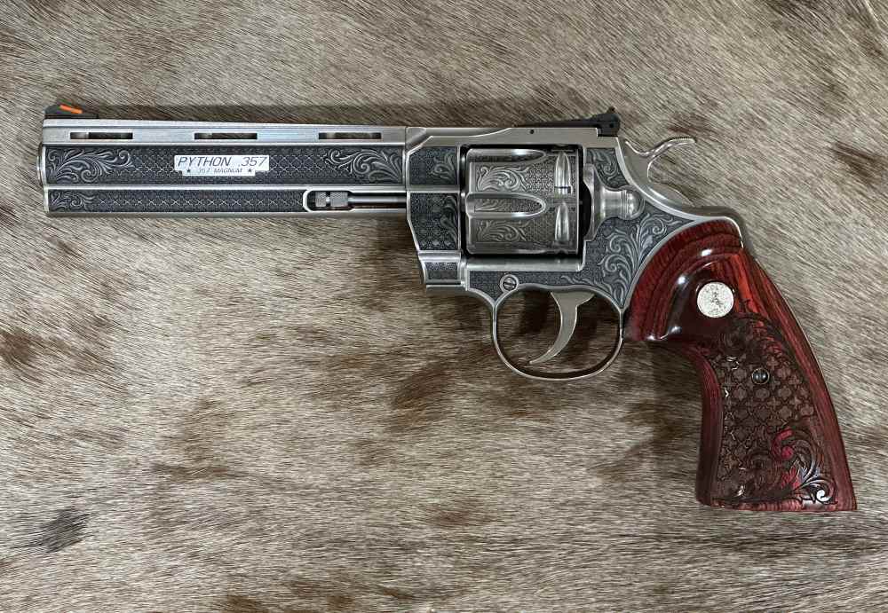 ROYAL CHATEAU COLT PYTHON 357 MAG 6" BY ALTEMONT GRADE AAA ENGRAVED-img-11