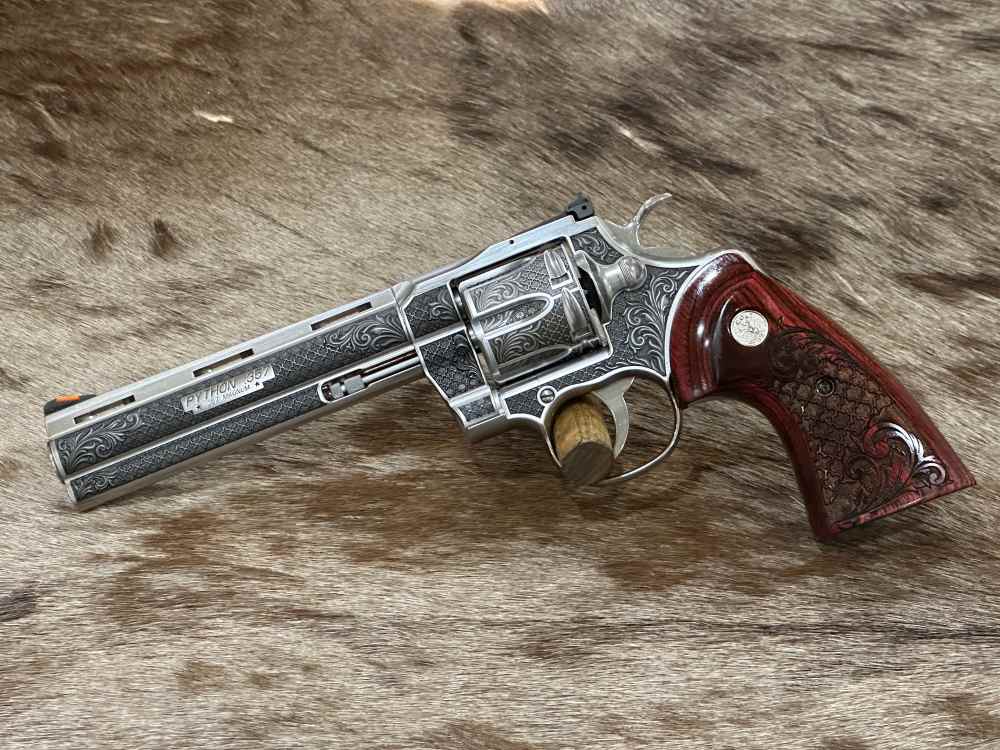 ROYAL CHATEAU COLT PYTHON 357 MAG 6" BY ALTEMONT GRADE AAA ENGRAVED-img-10