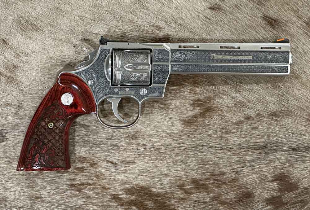 ROYAL CHATEAU COLT PYTHON 357 MAG 6" BY ALTEMONT GRADE AAA ENGRAVED-img-1