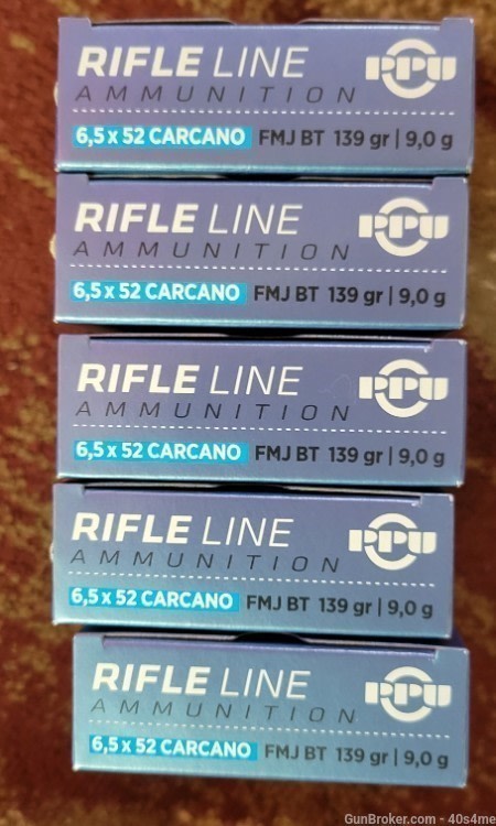 100rds PPU 6.5x52 Carcano 139gr FMJ BT 6.5x52mm new production-img-5