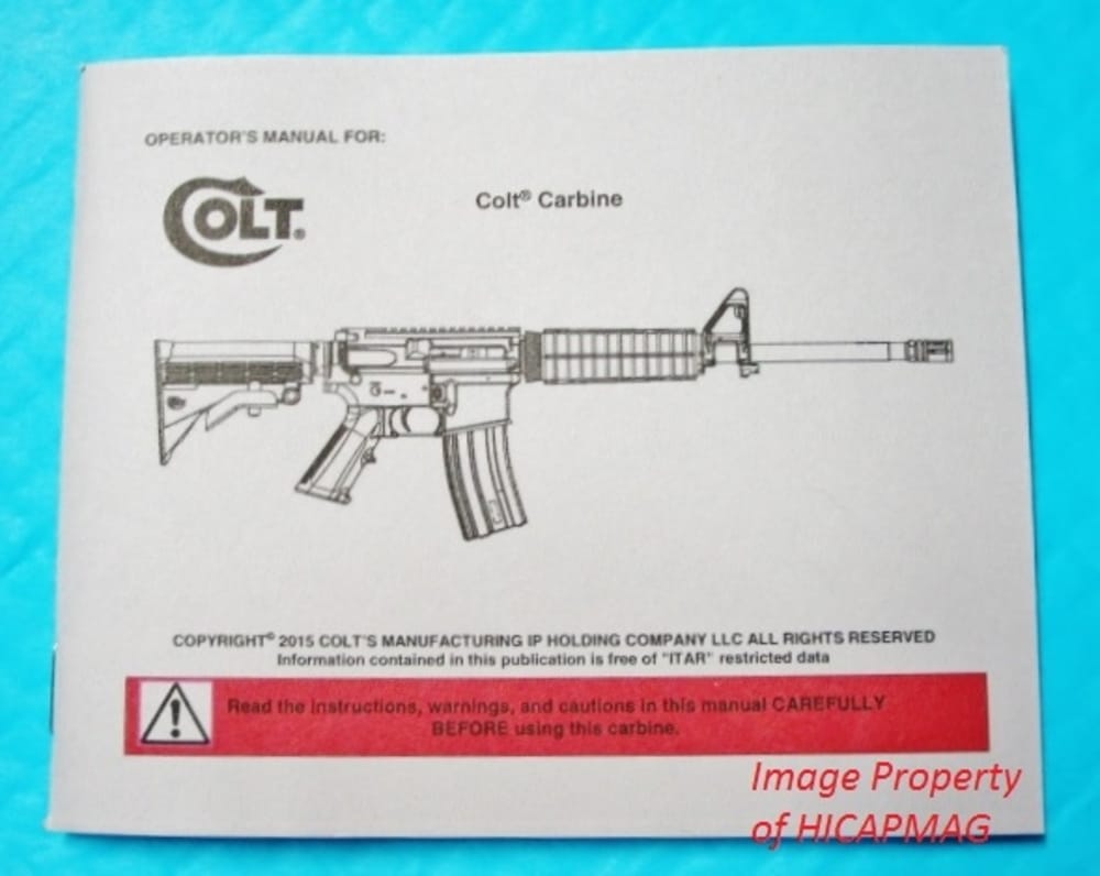Colt Carbine AR 15 Rare Factory Manual NEW AR15-img-0