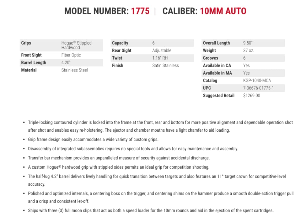GP100 MATCH CHAMP 10MM SS AS 1775 | HALF LUG BBL | WD GRIP-img-5
