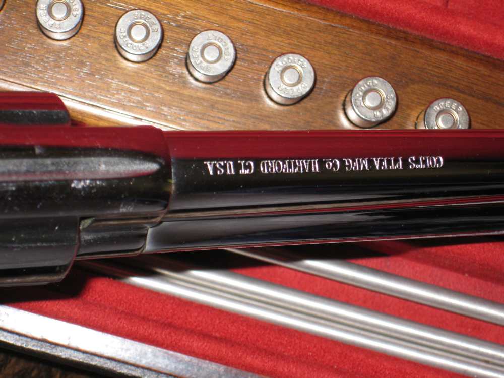 Custom cased Colt Buntline nickel/Mother of pearl grips .45Colt !-img-12