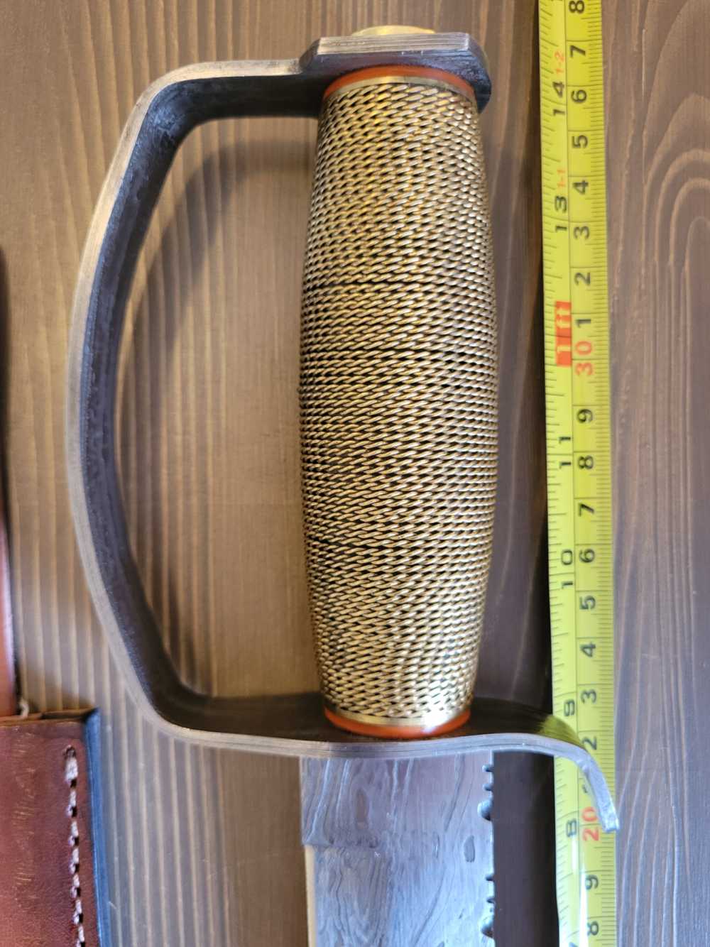 BEAUTIFUL! Custom Made Damascus D-Guard Bowie Knife w/Case & Sheath! -img-16
