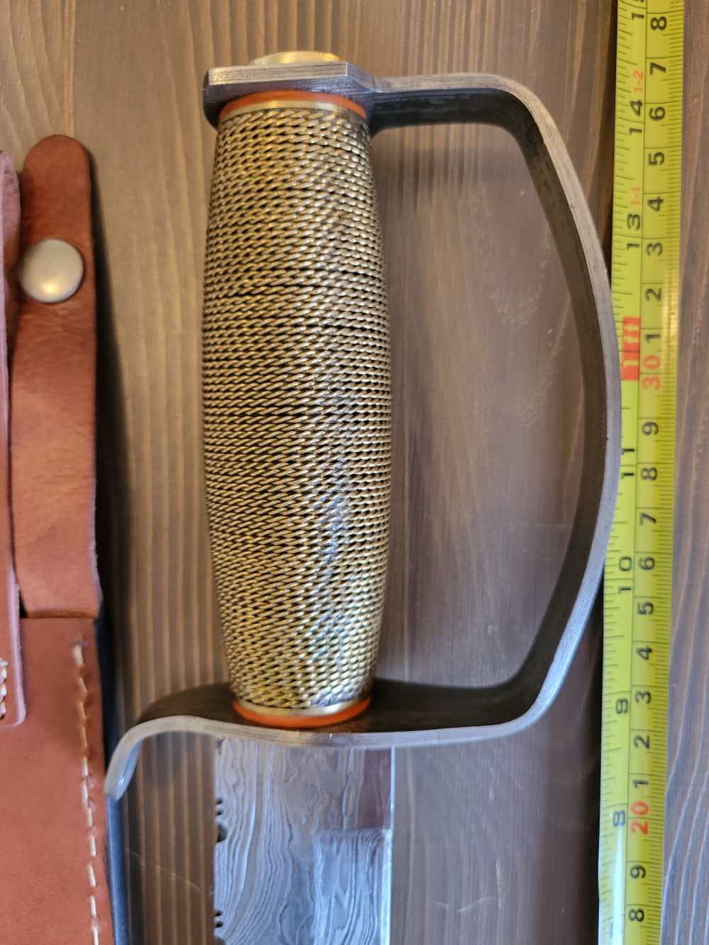 BEAUTIFUL! Custom Made Damascus D-Guard Bowie Knife w/Case & Sheath! -img-19
