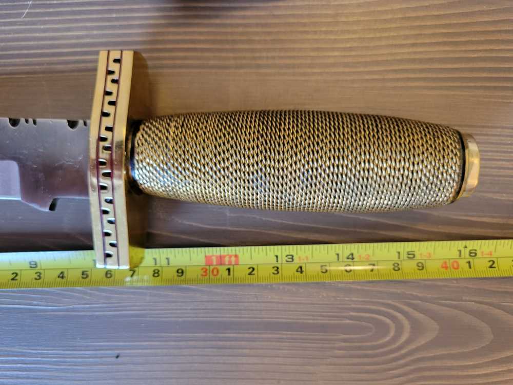 BEAUTIFUL! Custom-Made Brass Handle Bowie Knife w/ Sheath &case! -img-8