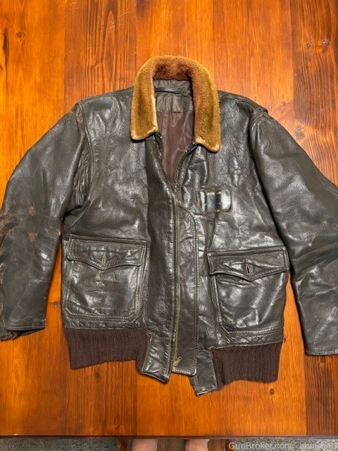 WWII Named USN USMC G-1 M-422A flight leather jacket Size 42-img-0