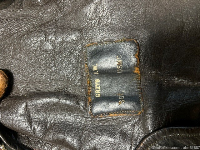 WWII Named USN USMC G-1 M-422A flight leather jacket Size 42-img-1
