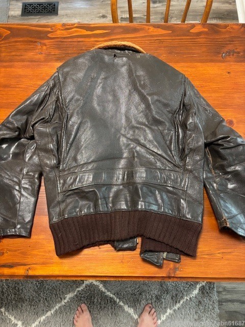 WWII Named USN USMC G-1 M-422A flight leather jacket Size 42-img-5
