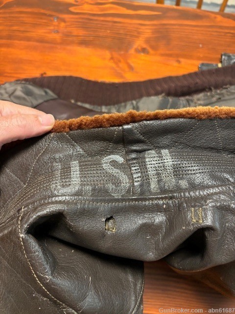 WWII Named USN USMC G-1 M-422A flight leather jacket Size 42-img-6