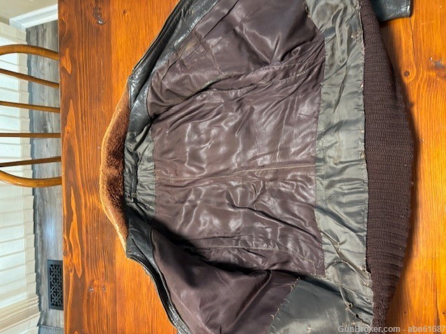 WWII Named USN USMC G-1 M-422A flight leather jacket Size 42-img-4