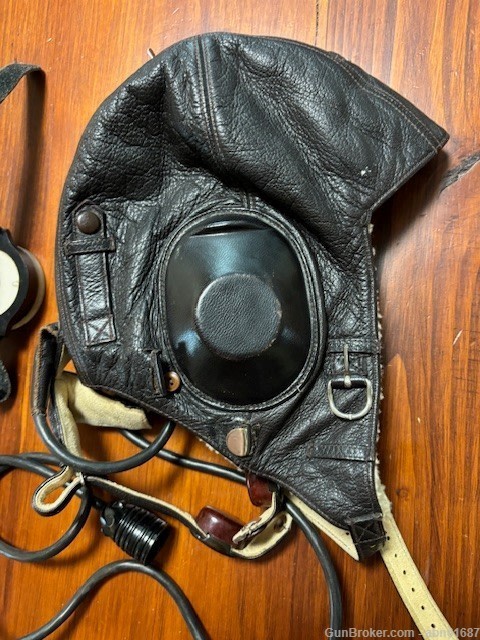 WWII Luftwaffe pilot LKpW101 Winter Flying helmet AK 39 wrist compass combo-img-4