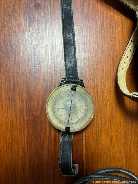 WWII Luftwaffe pilot LKpW101 Winter Flying helmet AK 39 wrist compass combo-img-1