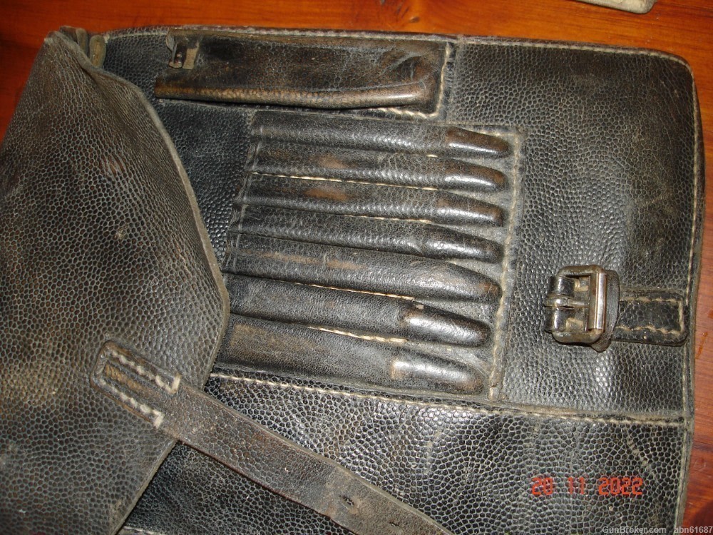 WWII German Officer M35 field map cs. pebble grain leather w/rare map cover-img-7