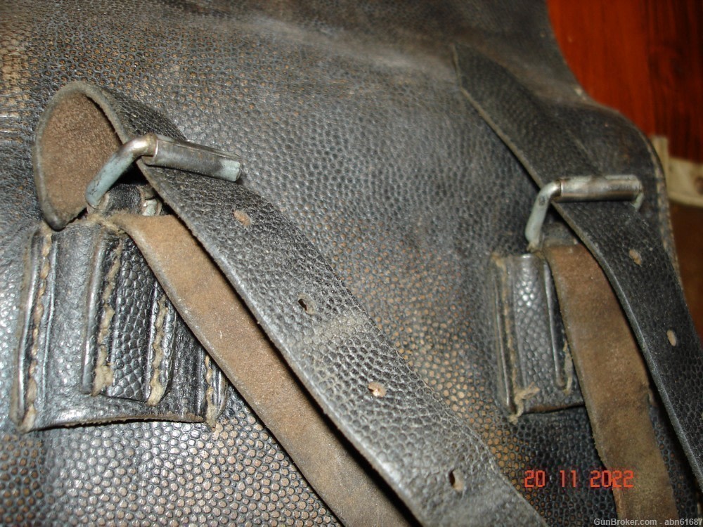 WWII German Officer M35 field map cs. pebble grain leather w/rare map cover-img-6