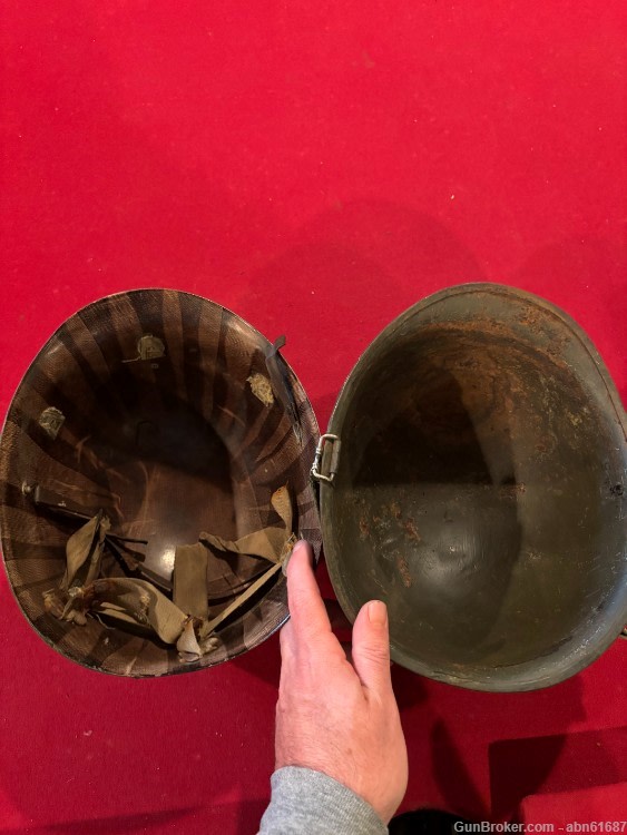 WWII-Korean War US M1 Rear seam Helmet Firestone 28 liner-img-4