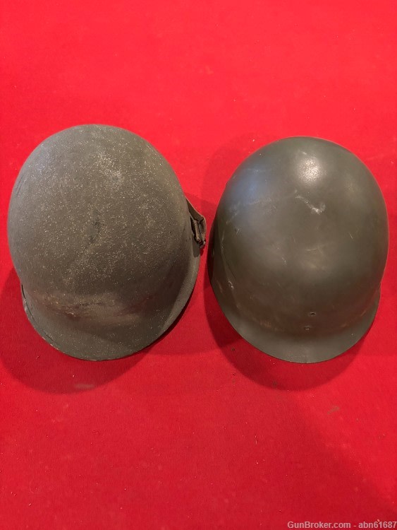 WWII US steel M1 Front seam combat helmet w/Firestone 24 liner complete-img-0