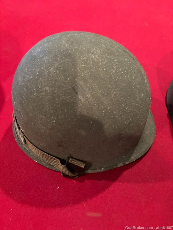 WWII US steel M1 Front seam combat helmet w/Firestone 24 liner complete-img-3