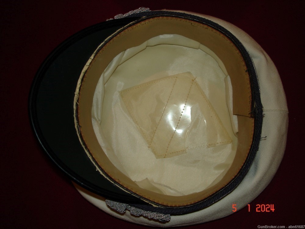 WWII German Luftwaffe Officers white summer visor cap-img-6