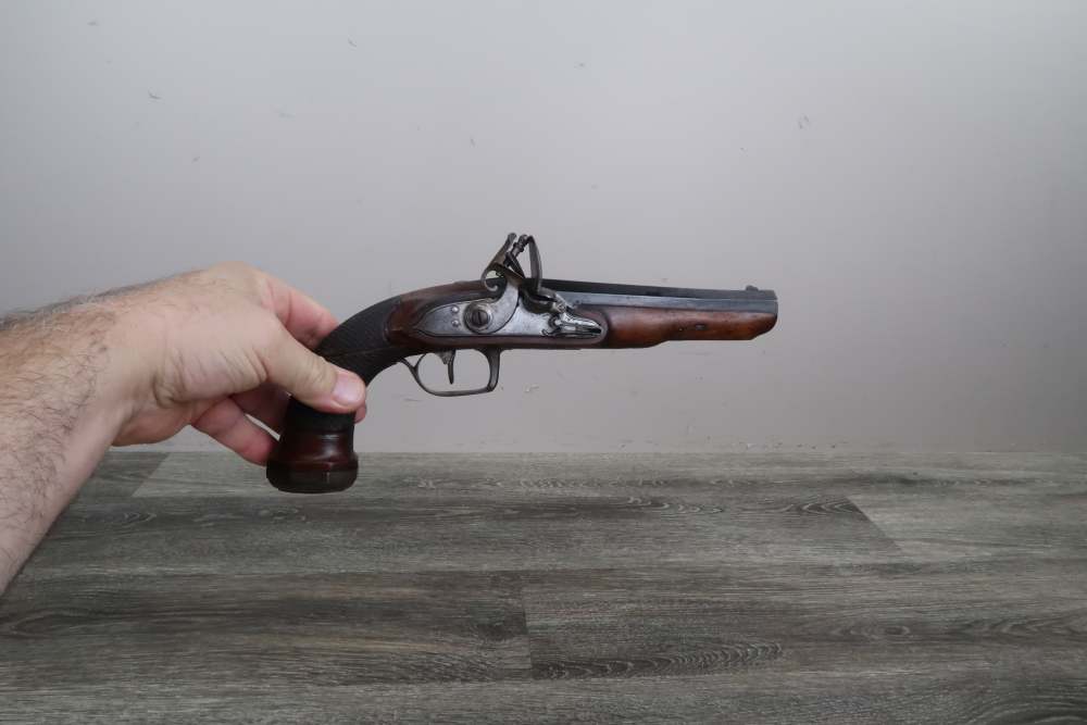 Antique Belgian Flintlock Pistol Approx. .65 Cal 6-3/4" Octagon Hanquet?-img-22