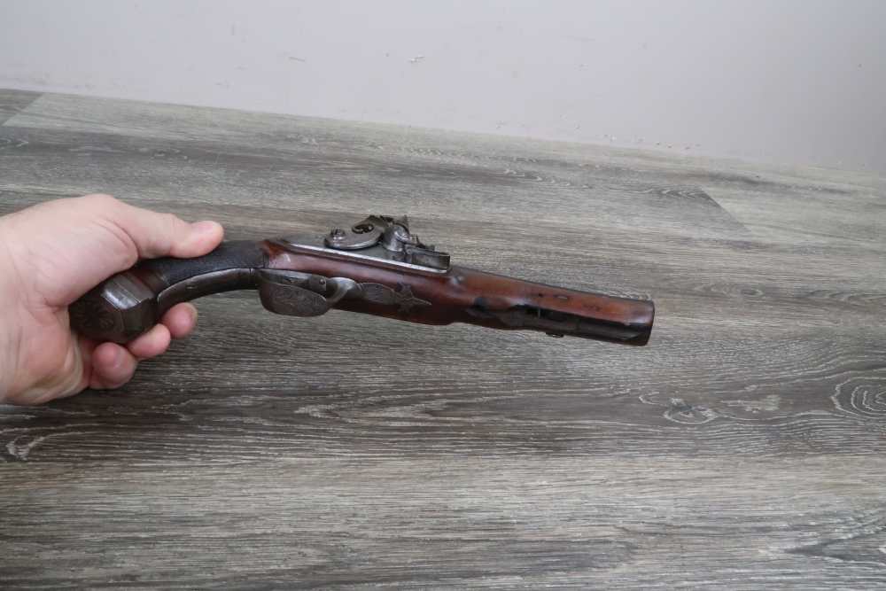 Antique Belgian Flintlock Pistol Approx. .65 Cal 6-3/4" Octagon Hanquet?-img-21