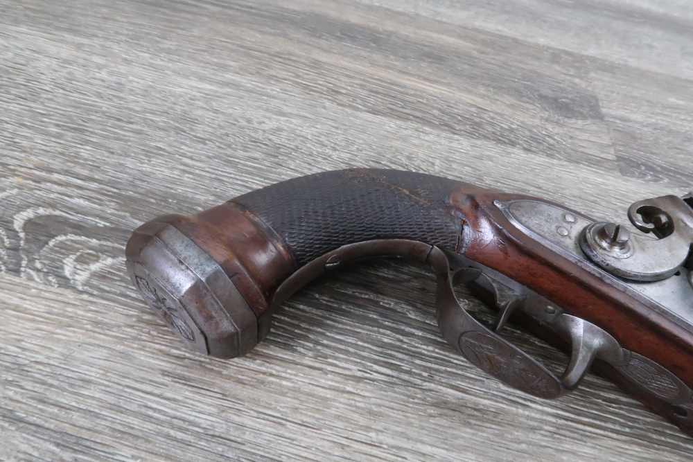 Antique Belgian Flintlock Pistol Approx. .65 Cal 6-3/4" Octagon Hanquet?-img-4
