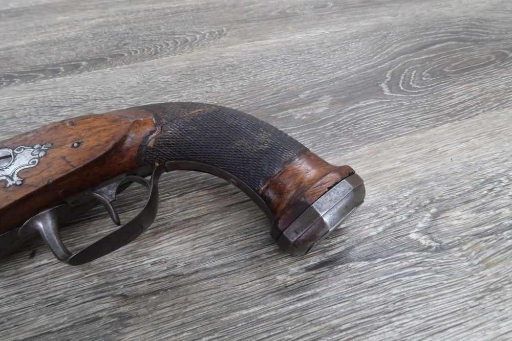 Antique Belgian Flintlock Pistol Approx. .65 Cal 6-3/4" Octagon Hanquet?-img-5