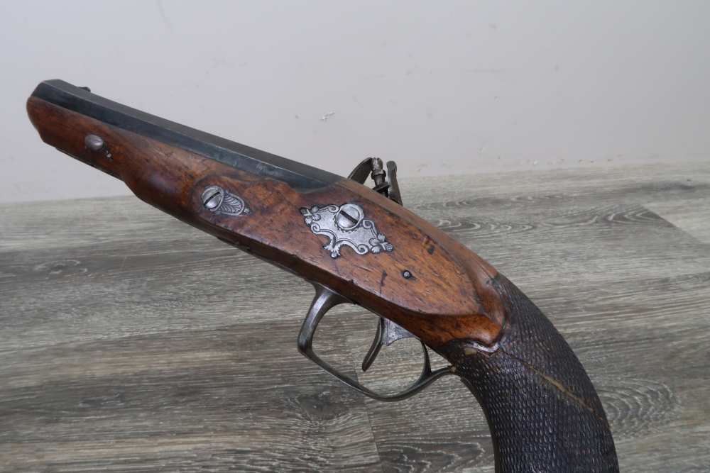 Antique Belgian Flintlock Pistol Approx. .65 Cal 6-3/4" Octagon Hanquet?-img-3